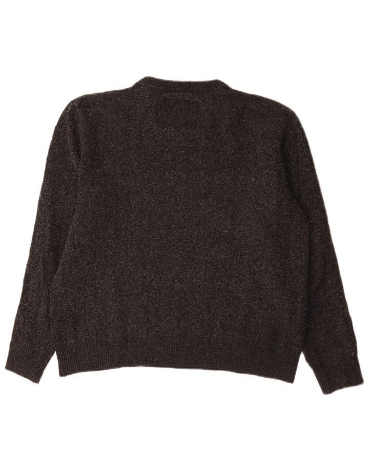 Jack Wills Herren-Pullover mit Rundhalsausschnitt aus mittelgrauer Merinowolle