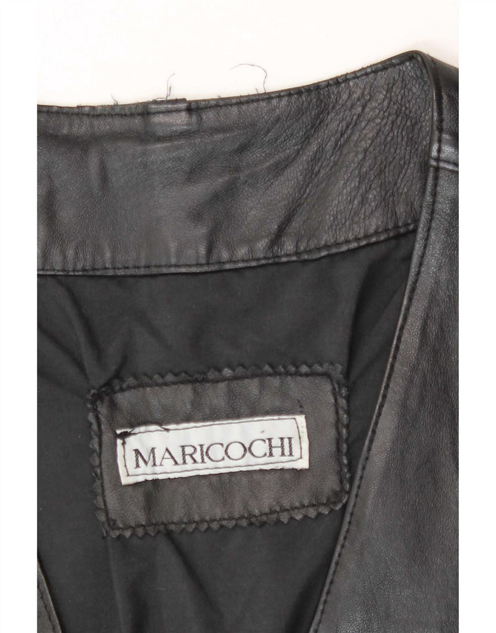 Vintage Herren Lederweste Groß Schwarz