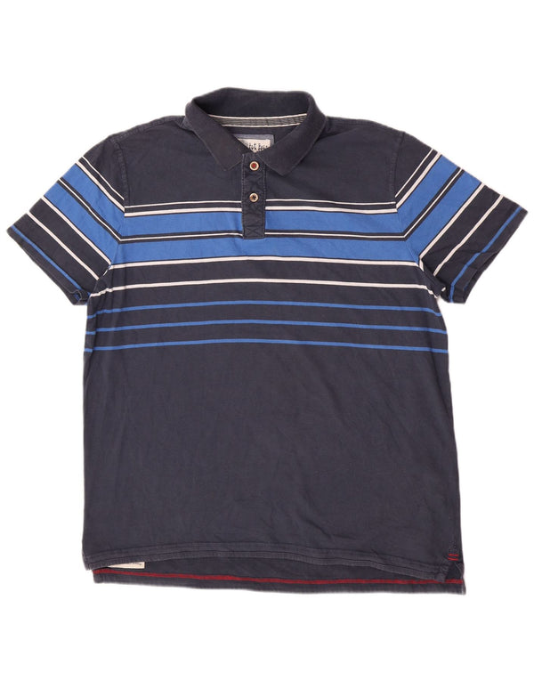 Fat Face Herren Rugby-Poloshirt XL, marineblau, gestreift, Baumwolle