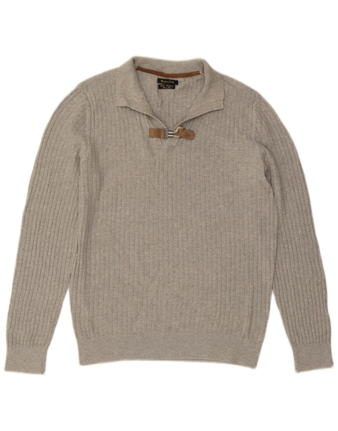 MASSIMO DUTTI Herren Rollkragenpullover aus mittelgrauer Baumwolle