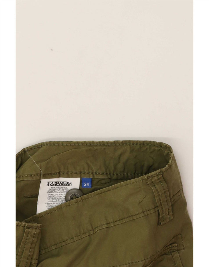 Napapijri Herren Cargoshorts W34 Große grüne Baumwolle