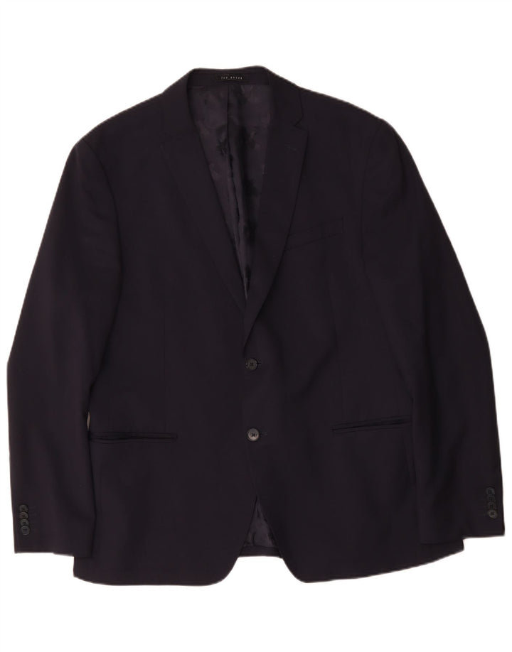 Ted Baker Herren-Blazer mit 2 Knöpfen, schmale Passform, UK 44, 2XL, marineblaue Wolle