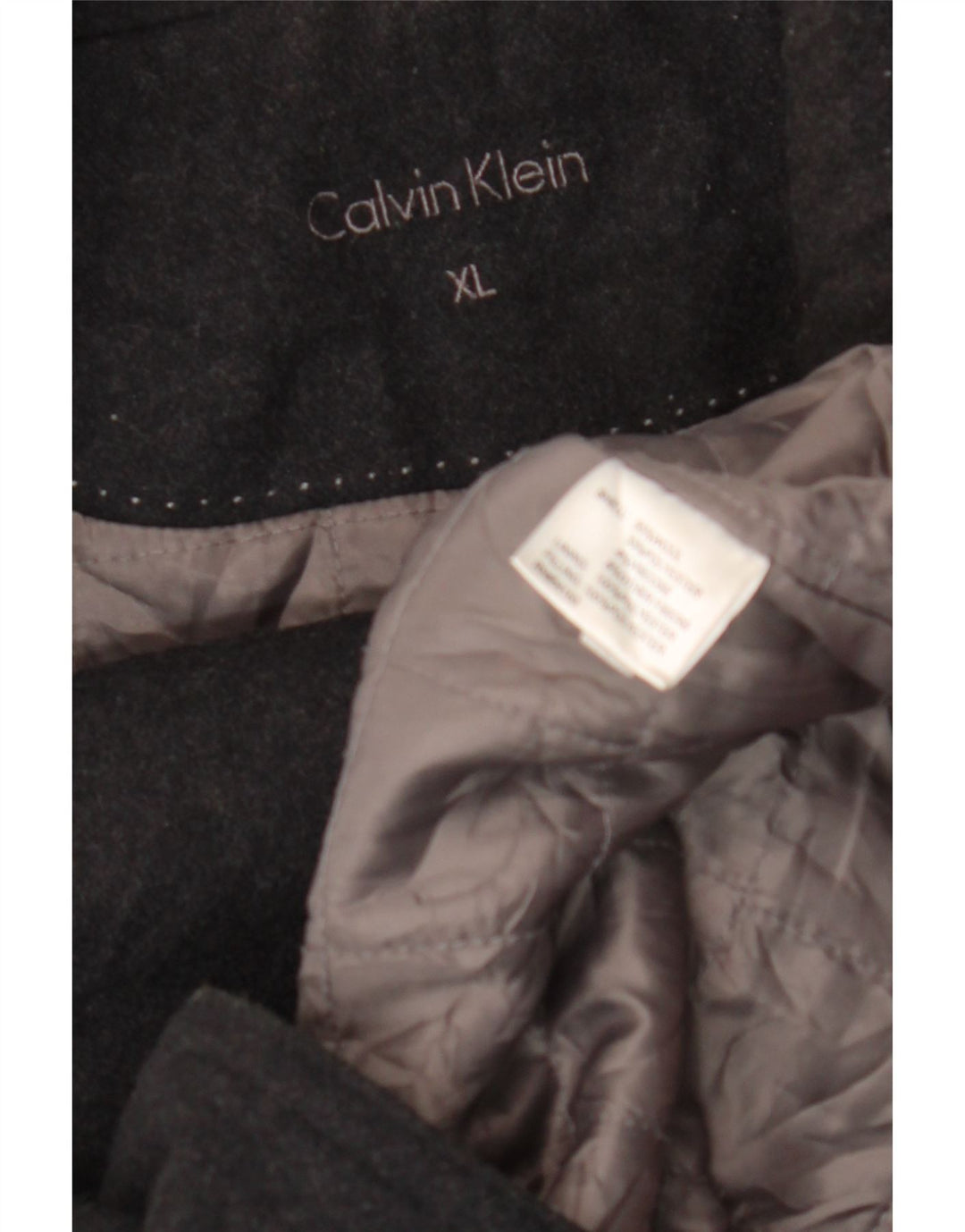 Calvin Klein Herren Pea Coat UK 42 XL Schwarze Wolle