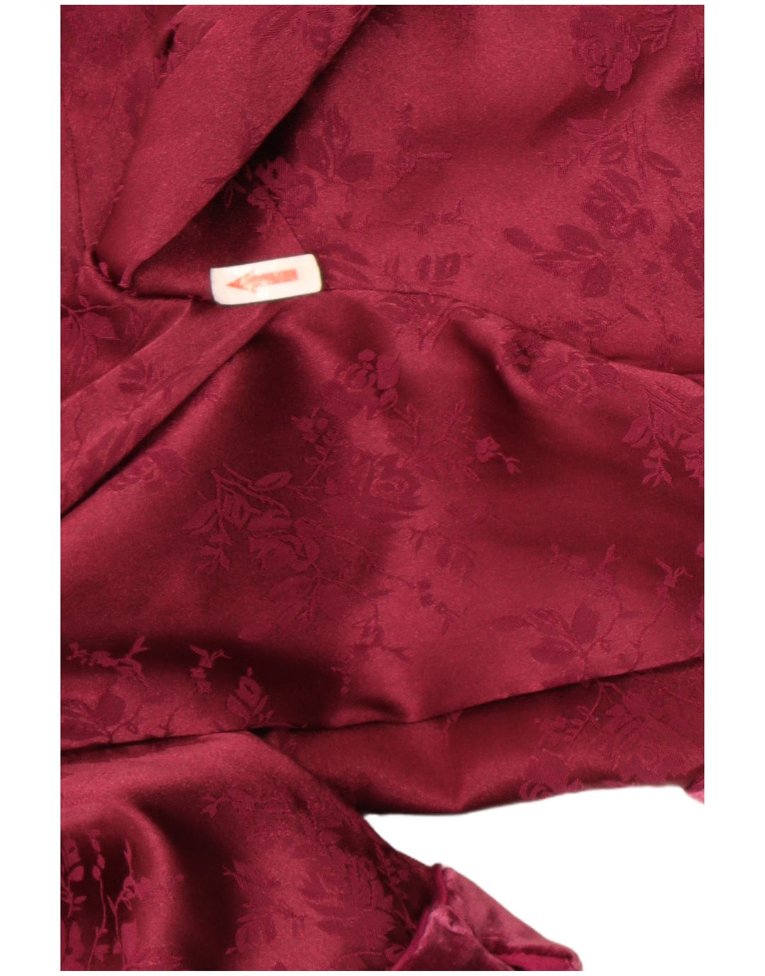 Blunauta Damen-Blazer mit 3 Knöpfen, übergroß, Größe 38, XS, Burgunderrot mit Blumenmuster