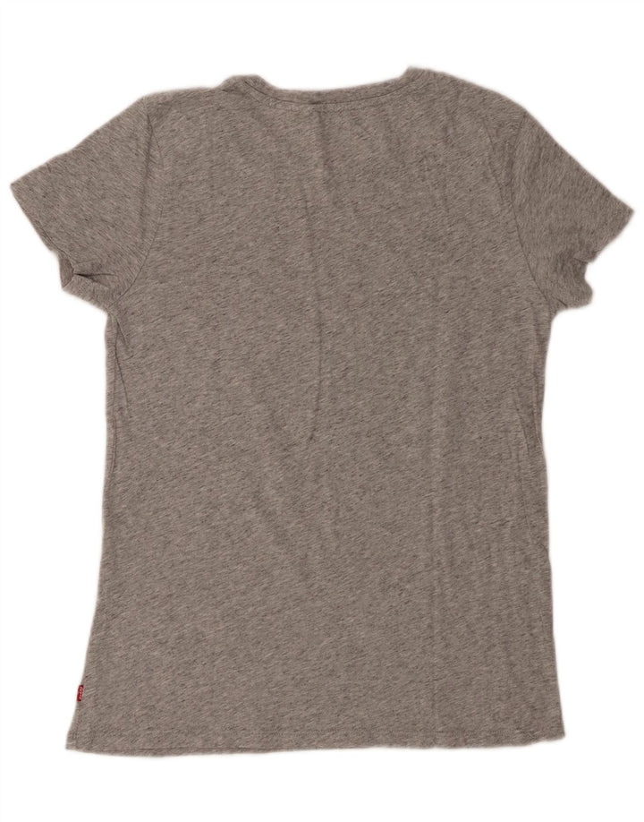 Levi's Womens Graphic T-Shirt Top UK 10 Small Grau meliert