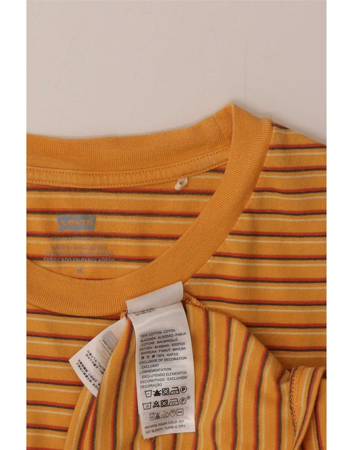 Levi's Damen T-Shirt Top UK 12 Mittelorange gestreift aus Baumwolle