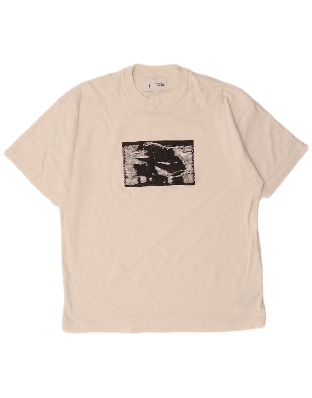 NIKE Herren-T-Shirt mit Grafik, Größe L, aus weißer Baumwolle