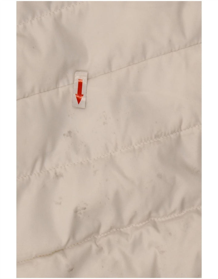 Superdry Wattierte Damenjacke mit Kapuze, UK 14, Größe L, Weiß, Polyester