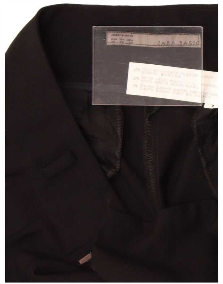 Zara Damen Slim Anzughose XS W24 L25 Schwarz Polyester