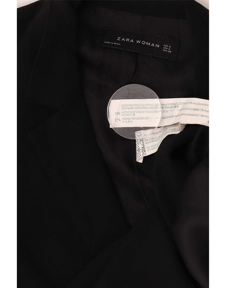 Zweireihiger Blazer für Damen von Zara, Gr. 10, Größe S, Schwarz, Acetat