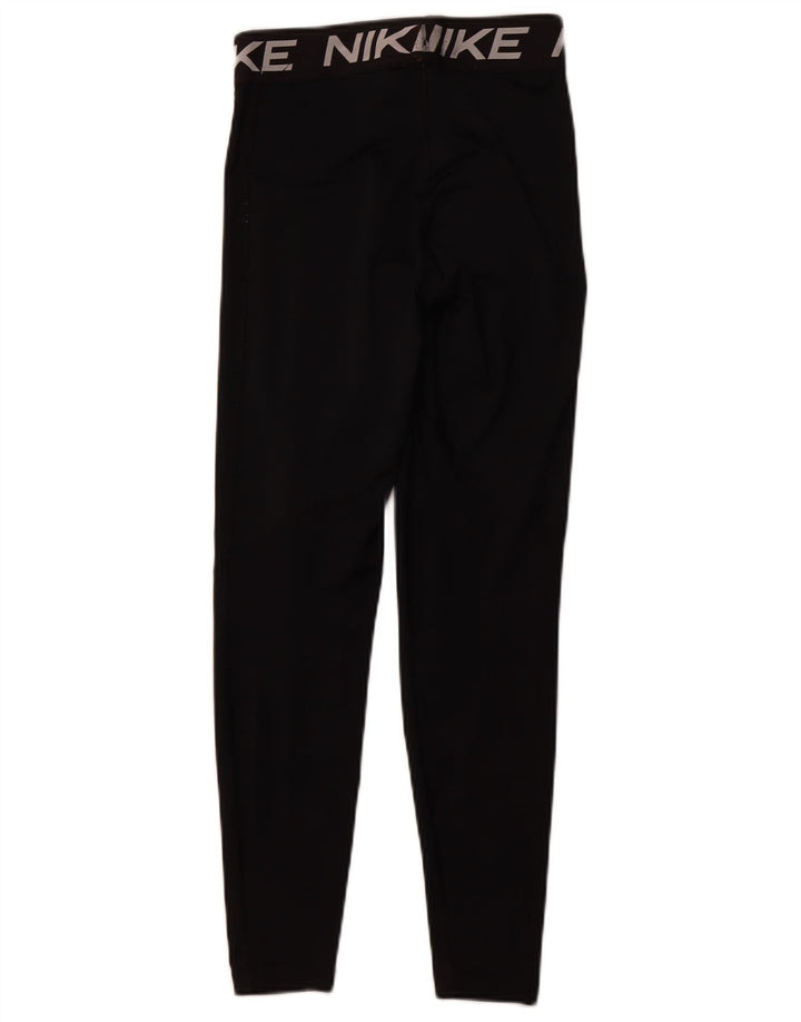 NIKE Womens Dri Fit Graphic Leggings UK 8 Small Schwarz Polyester