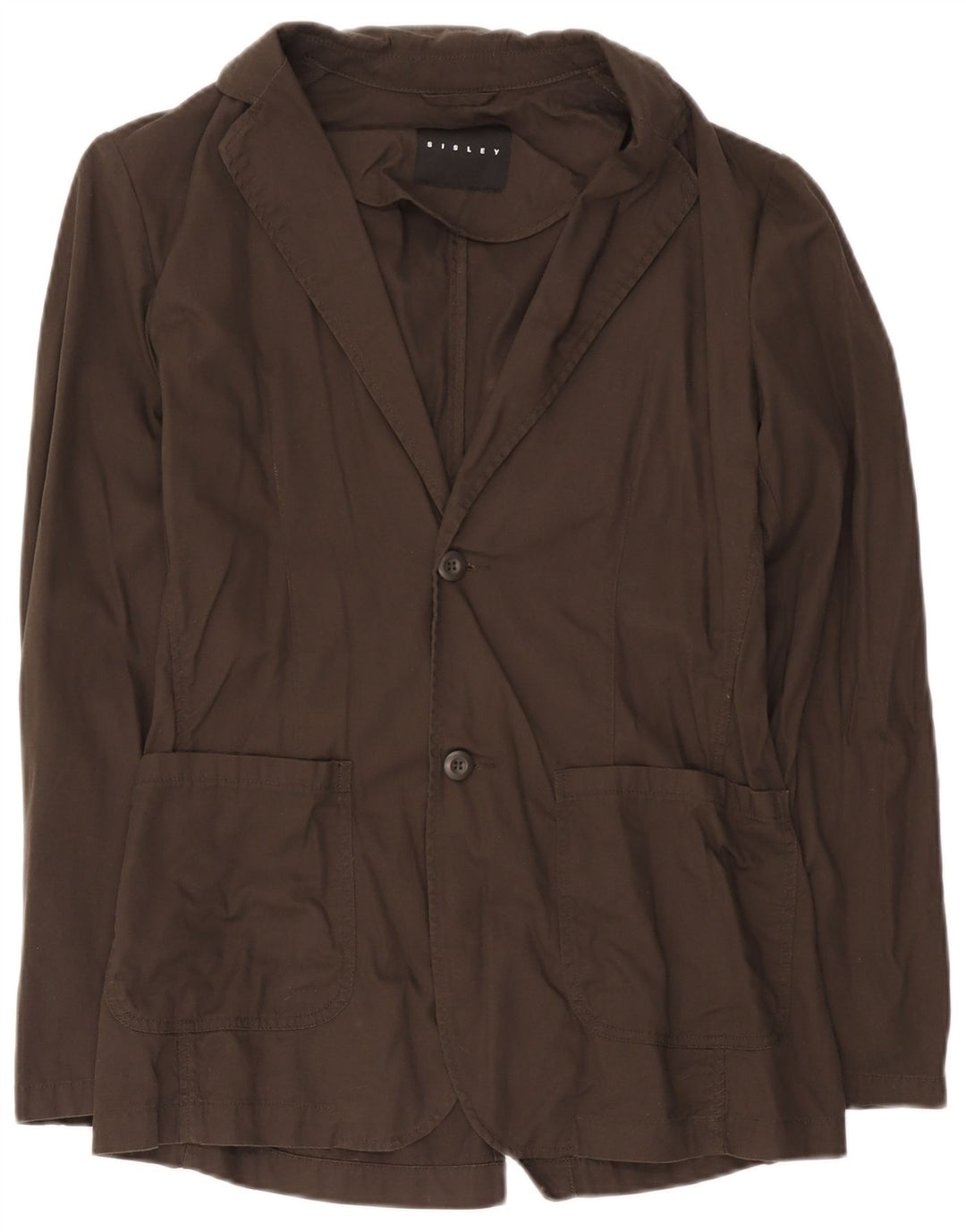 Sisley Herren-Blazer mit 2 Knöpfen, IT 48, mittelbraune Baumwolle