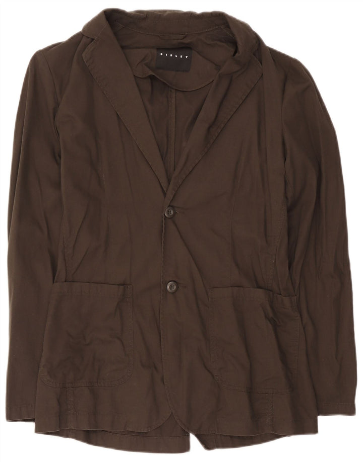 Sisley Herren-Blazer mit 2 Knöpfen, IT 48, mittelbraune Baumwolle