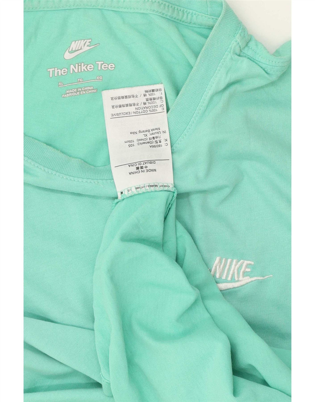 Nike Herren T-Shirt Top XL Türkis Baumwolle