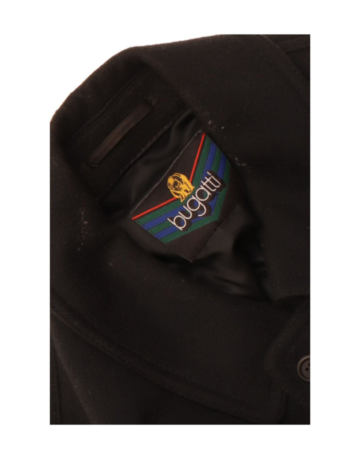 Bugatti Herrenmantel UK 38 Mittelschwarze Wolle