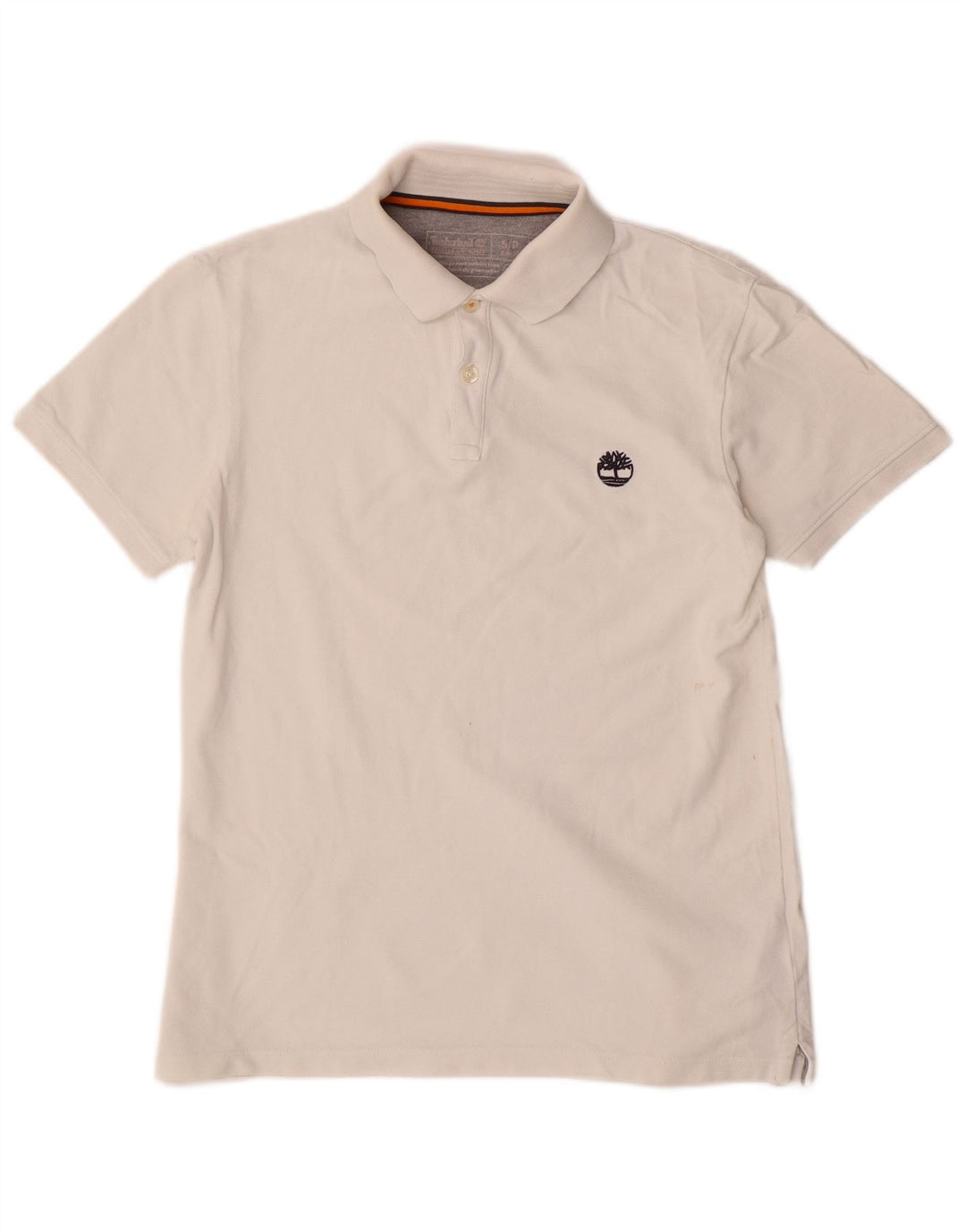 Timberland Herren Slim Fit Poloshirt Small Weiß Baumwolle