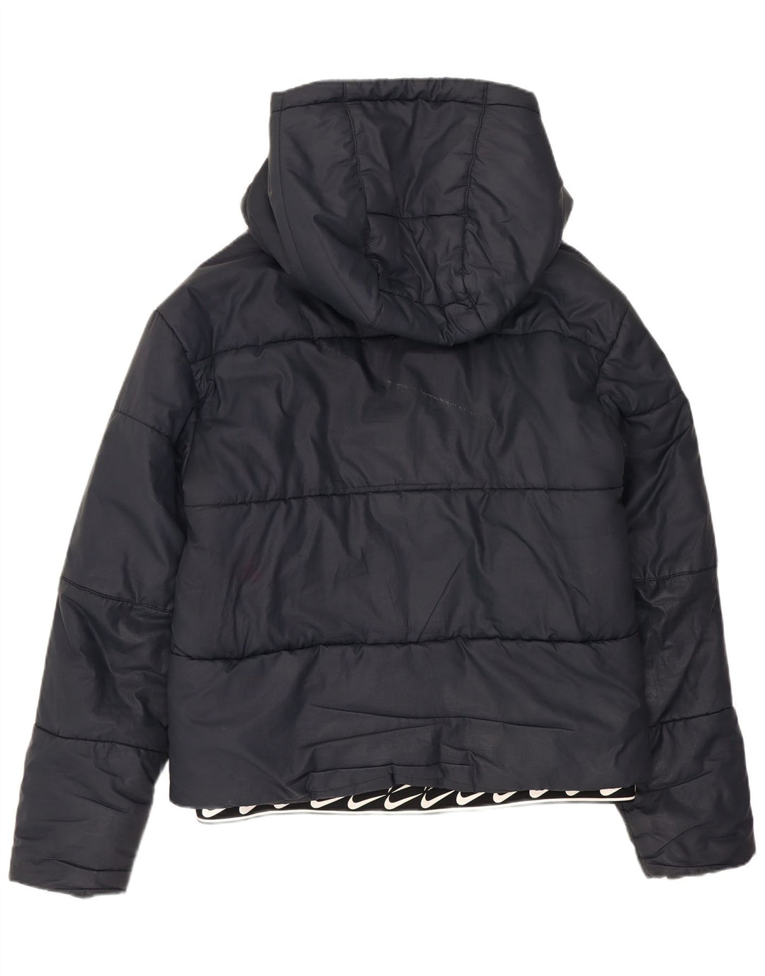 Nike Damen-Kapuzenjacke, wattiert, Gr. 10, Größe S, Schwarz, Polyester