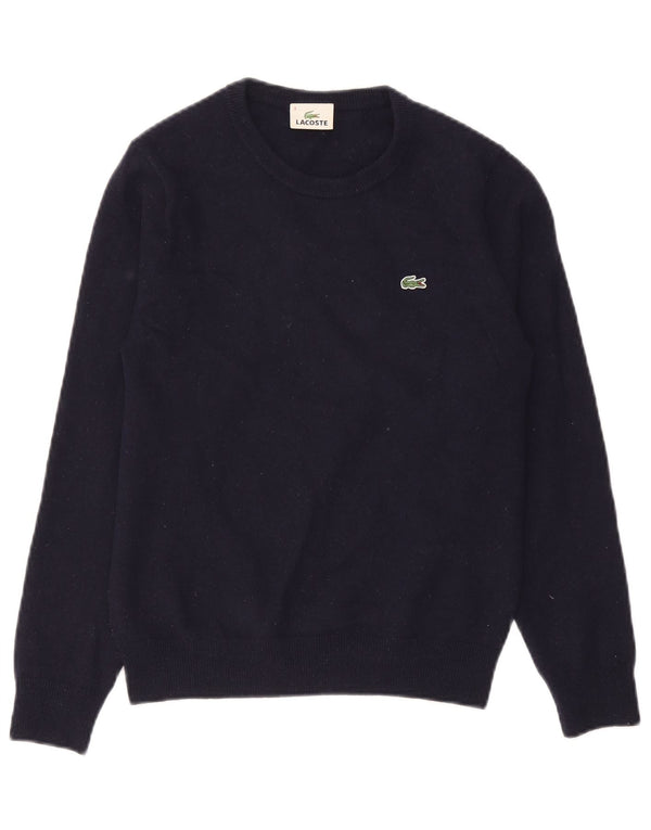 Lacoste Herren-Pullover mit Rundhalsausschnitt, Größe 3, klein, marineblaue Schurwolle