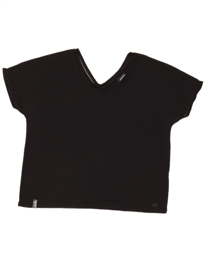 Ellesse Damen T-Shirt Top UK 18 XL Schwarz