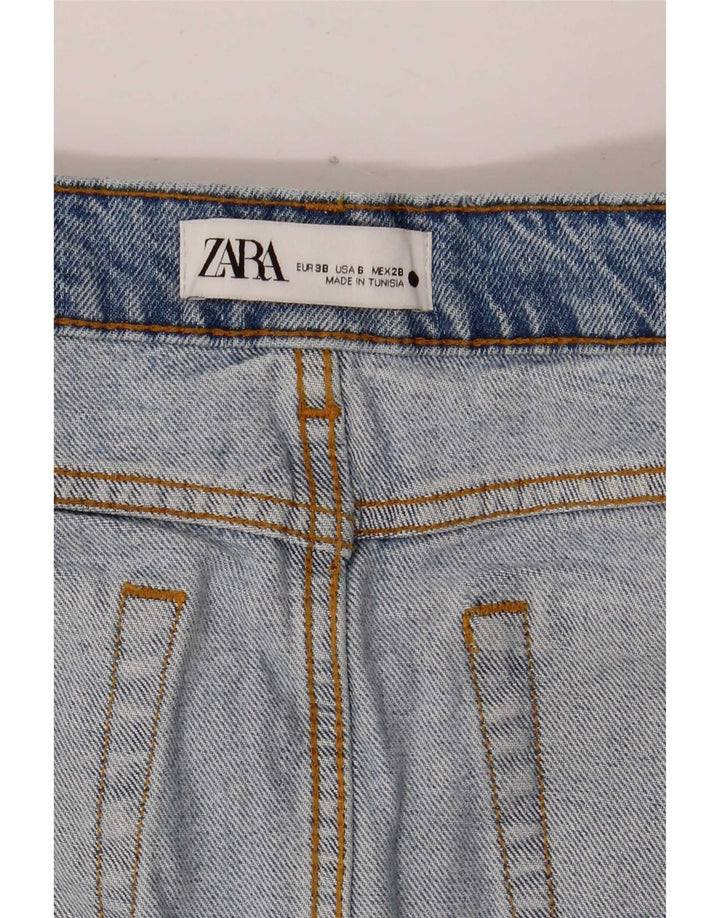 Zara Damen Jeansrock EU 38 Small W28 Blau