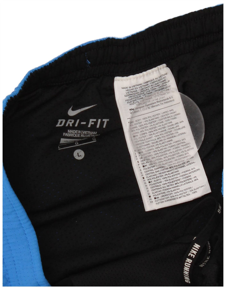Nike Herren Dri Fit Sportshorts, Größe L, Blau, Polyester