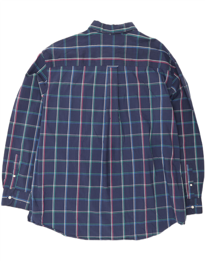Chaps Herren-Stretchhemd 3XL, marineblau, kariert, Baumwolle
