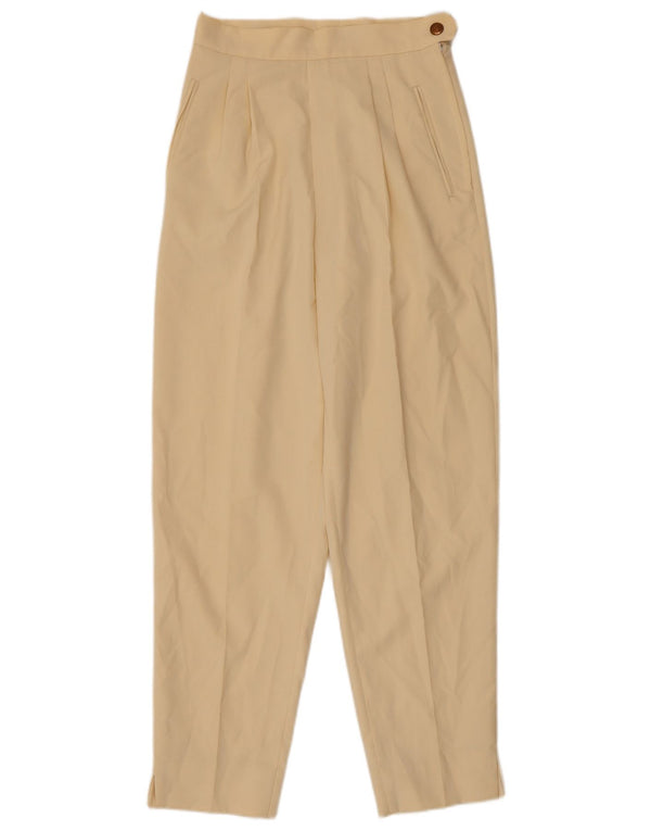 Swish Damen-Freizeithose mit hoher Taille, Größe IT 42, Mittel W26 L28, Beige