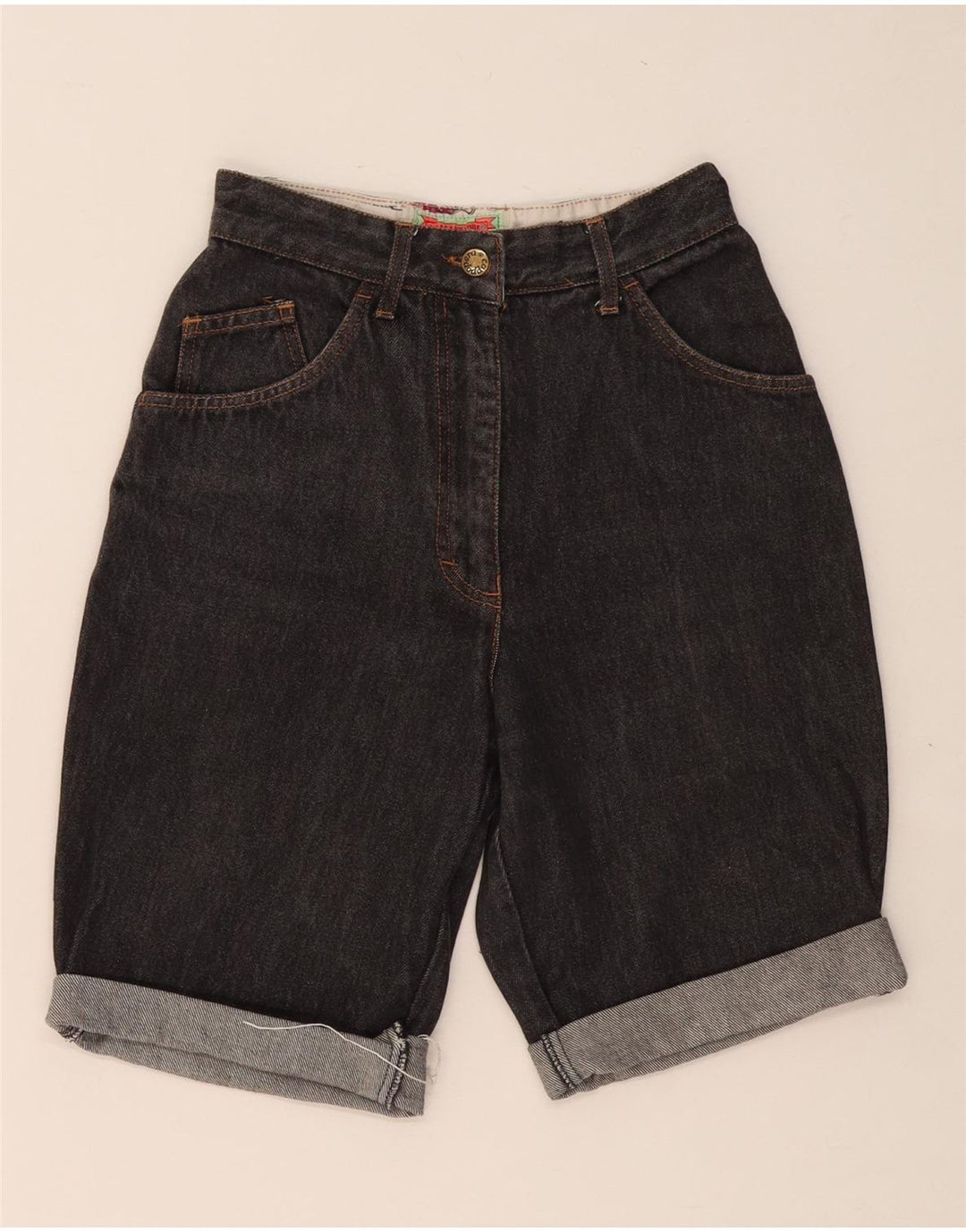 CAPPOPERA Damen-Jeansshorts mit hohem Bund, W26, Größe S, Grau, Baumwolle