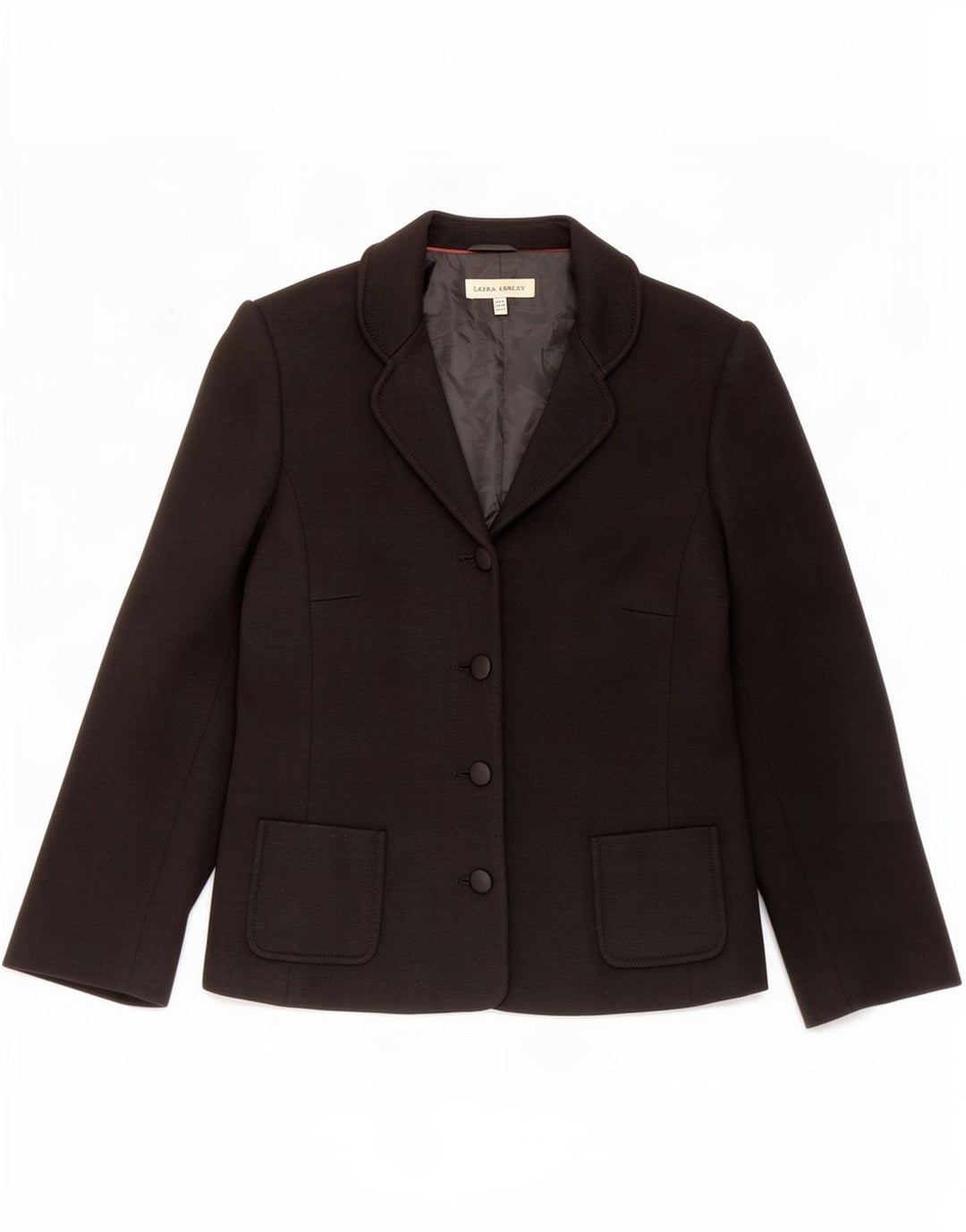 Laura Ashley Damen-Blazerjacke mit 4 Knöpfen, Gr. 14, Größe L, Schwarz, Acryl