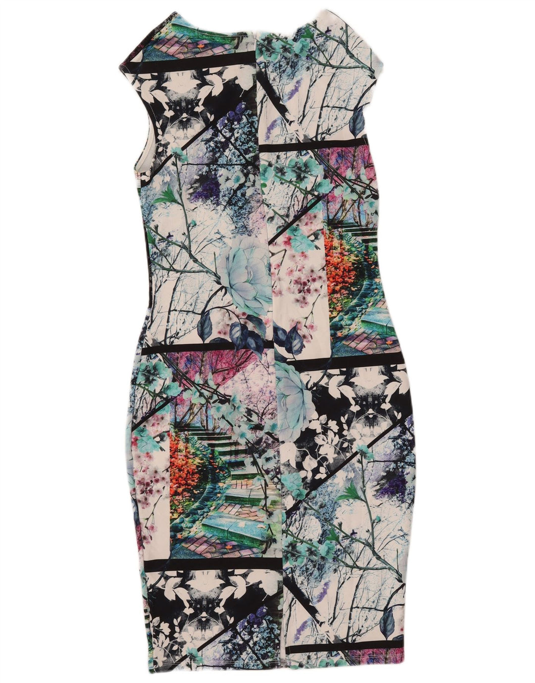 Lipsy Grafisches, figurbetontes Damenkleid UK 10, Größe S, mehrfarbig, Polyester