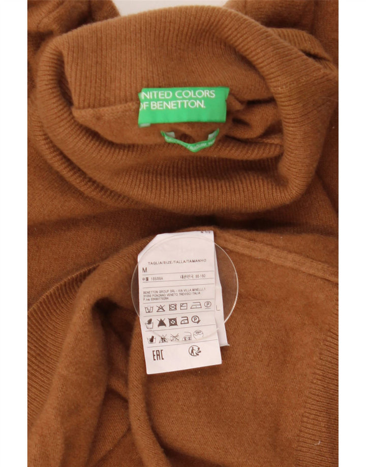 Benetton Damen Crop Rollkragenpullover Pullover UK 12 Mittelbraun