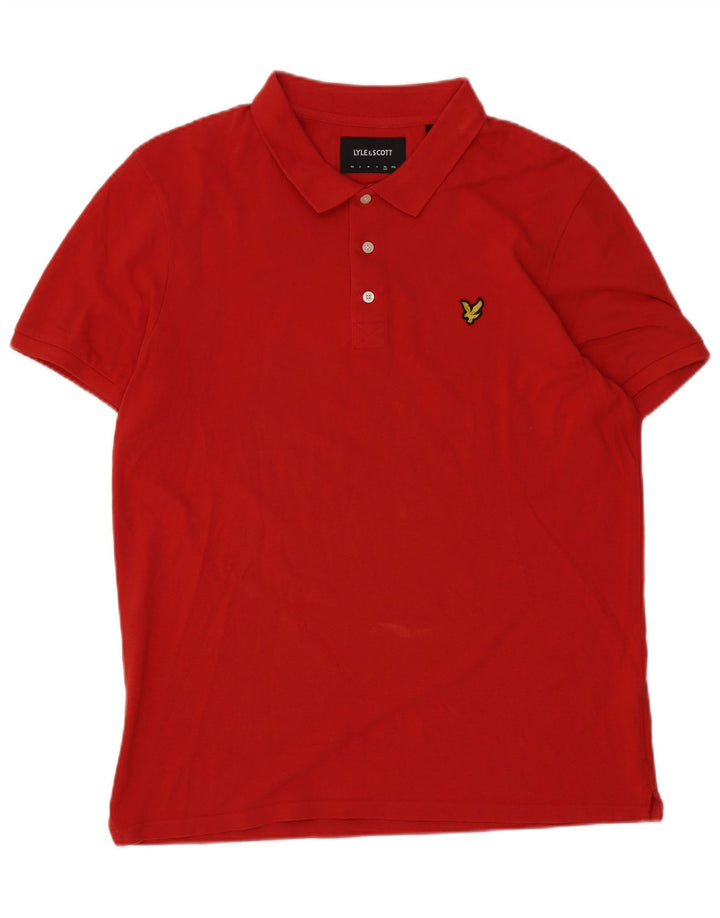 Lyle & Scott Herren-Poloshirt XL aus roter Baumwolle
