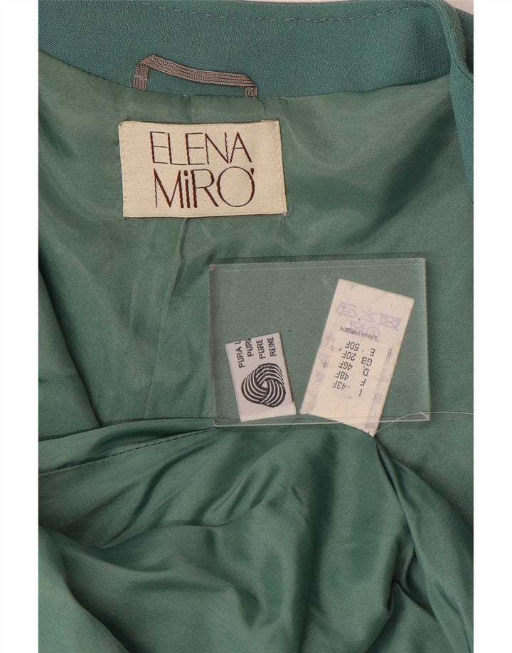 ELENA MIRO Damen 4-Knopf-Blazerjacke UK 20 2XL Grüne Schurwolle