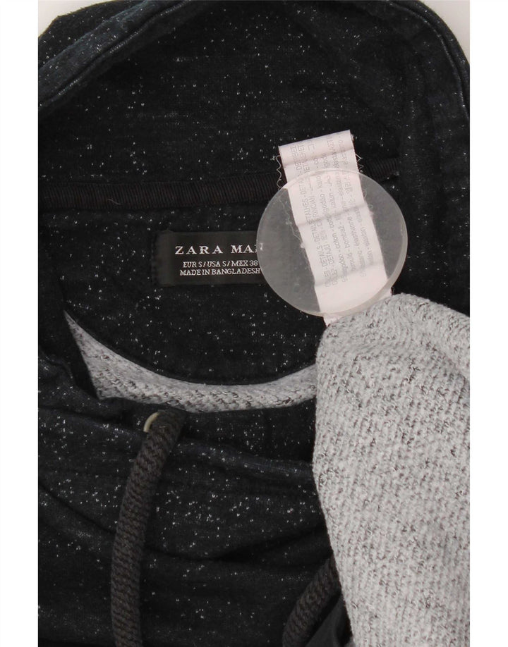 Zara Herren-Sweatshirt-Pullover, klein, marineblau gesprenkelte Baumwolle