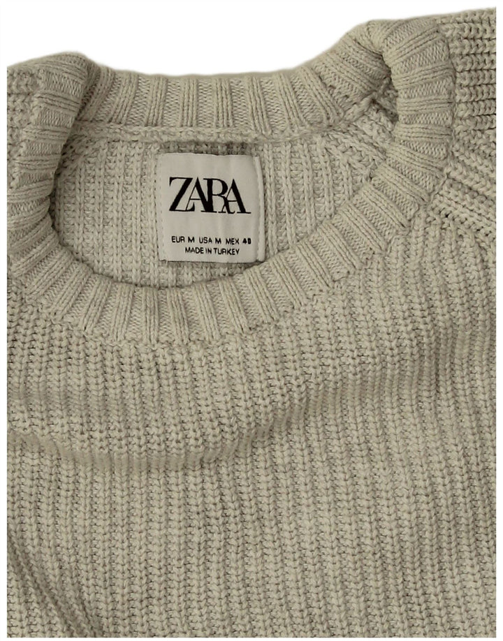 Zara Herren-Pullover mit U-Boot-Ausschnitt, mittelgrau