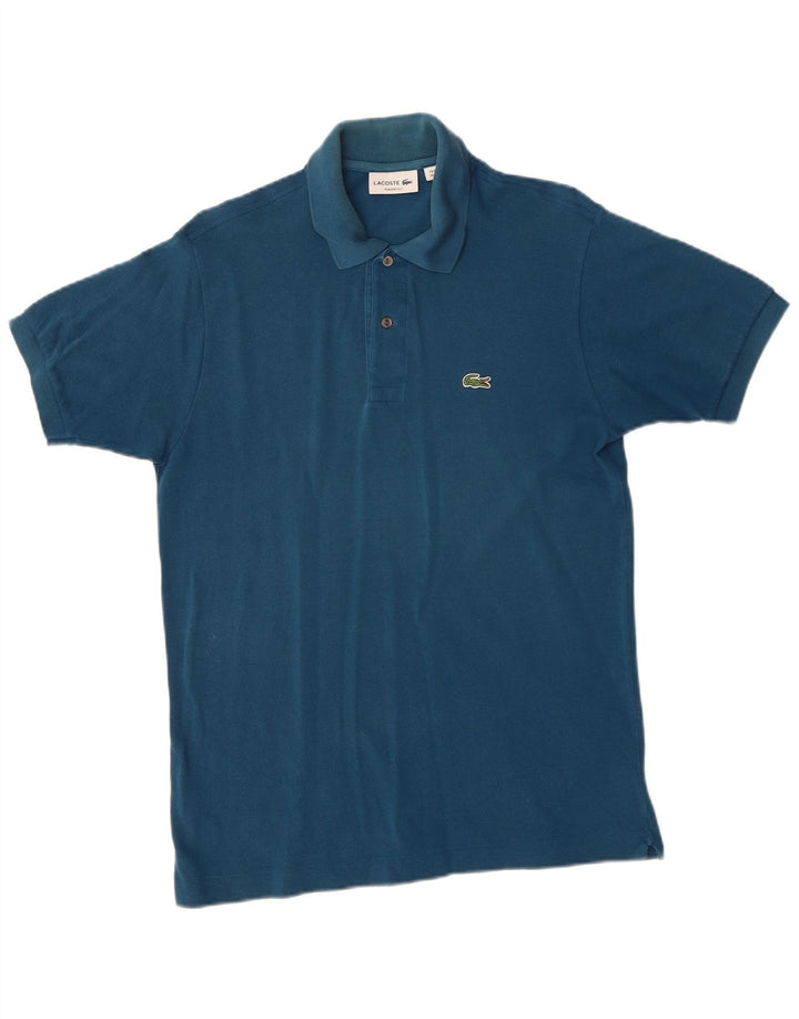 Lacoste Herren-Poloshirt mit klassischer Passform, mittelblaue Baumwolle