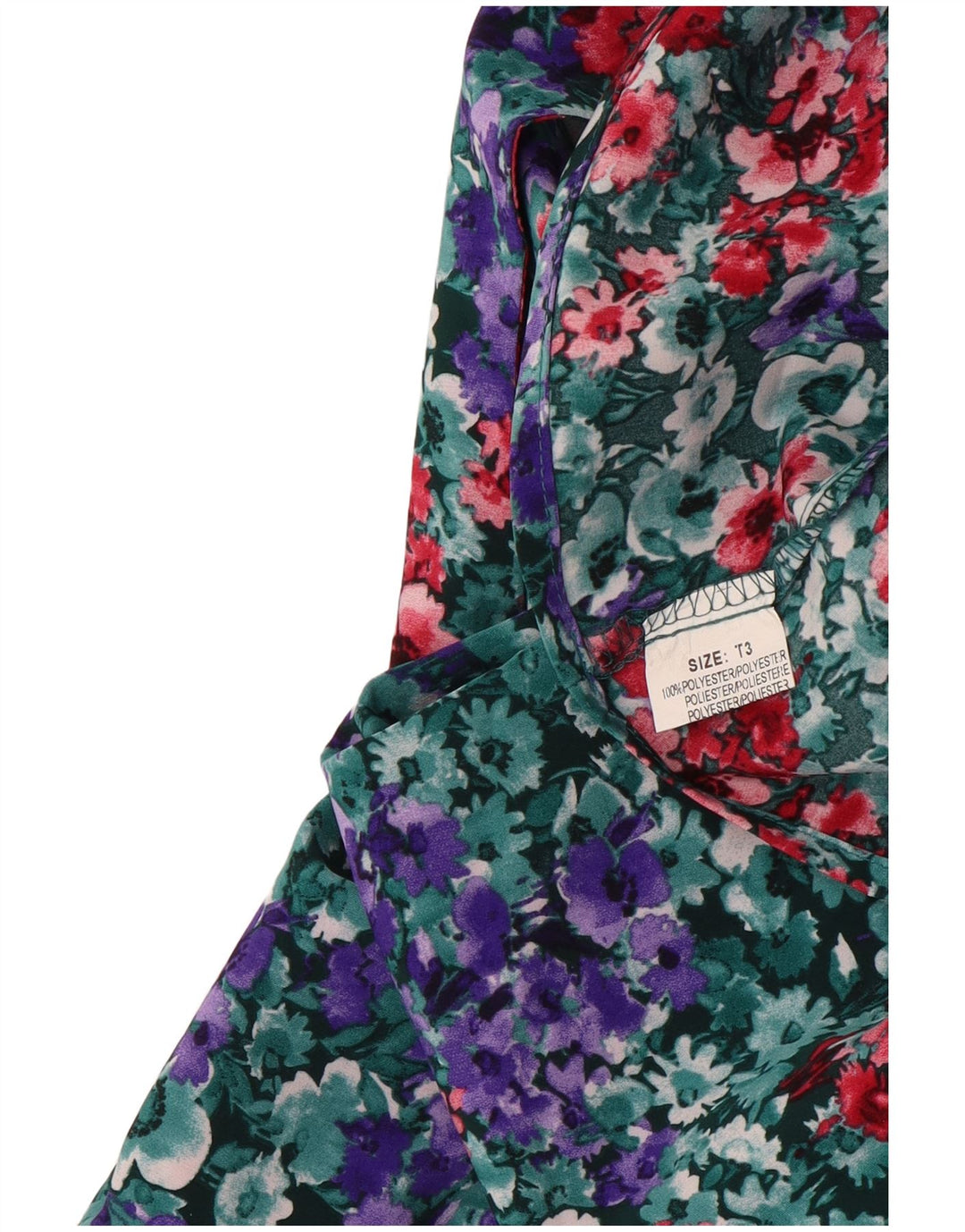 VINTAGE Womens A-Line Dress UK 16 Large Multicoloured Floral Polyester