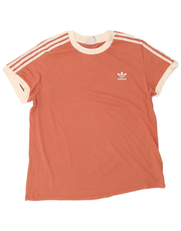 Adidas Damen T-Shirt Top UK 16 Large Rosa Baumwolle