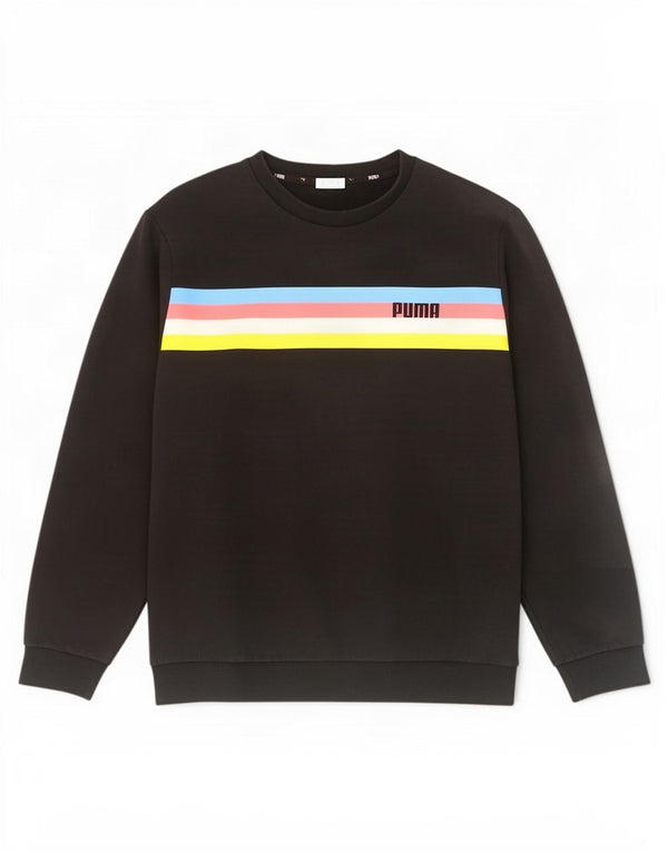 Puma Herren Sweatshirt Pullover Large Schwarz Colourblock Baumwolle
