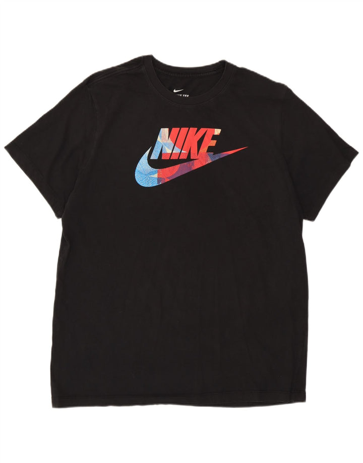Nike Herren-T-Shirt mit Grafik, groß, aus schwarzer Baumwolle