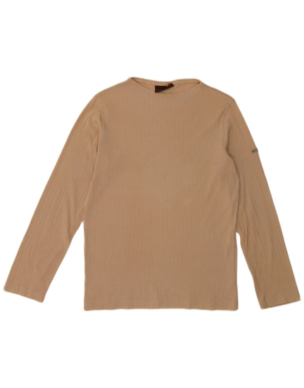 Gas Mens Top Long Sleeve Medium Beige Cotton
