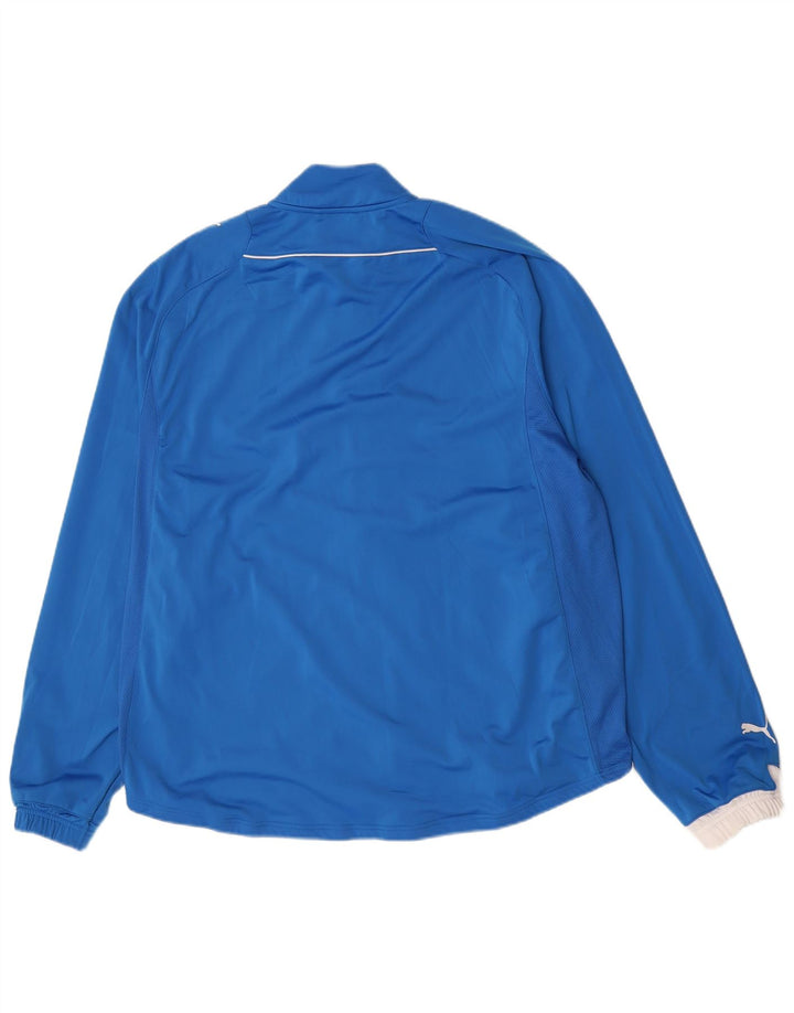 Puma Herren-Trainingsanzugoberteil, Jacke, 2XL, blaues Colourblock-Polyester