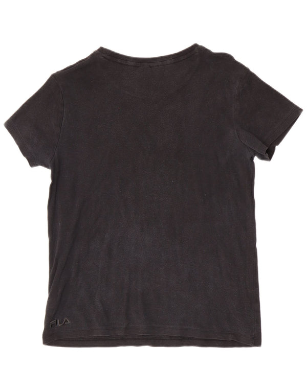 Fila T-Shirt mit Grafik für Jungen, 11–12 Jahre, schwarze Baumwolle