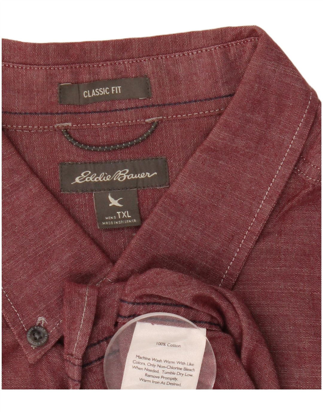 EDDIE BAUER Herren-Hemd, groß, klassische Passform, XL, Burgunderrot