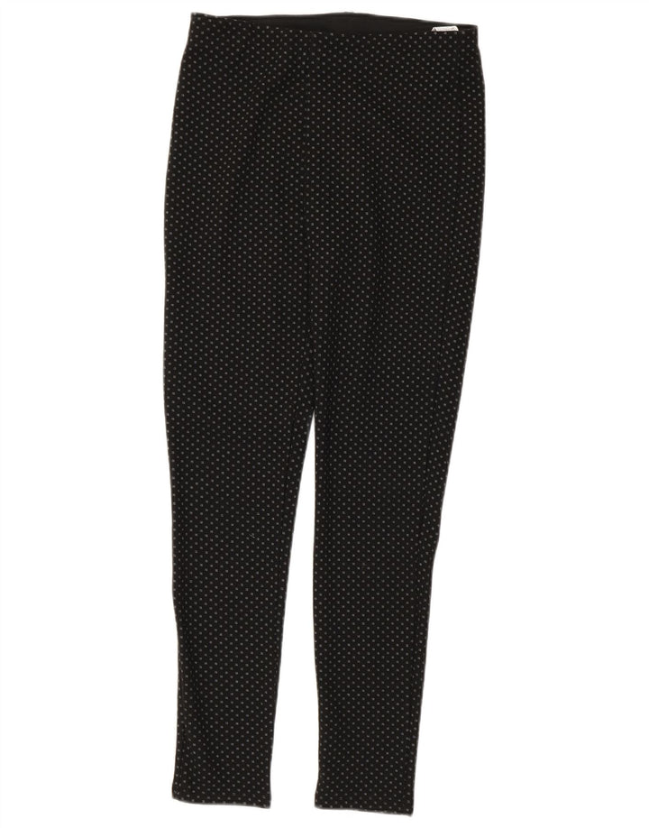 Schmale Freizeithose für Damen von Zara, Größe M, W28, L28, Schwarz, geometrisches Polyester