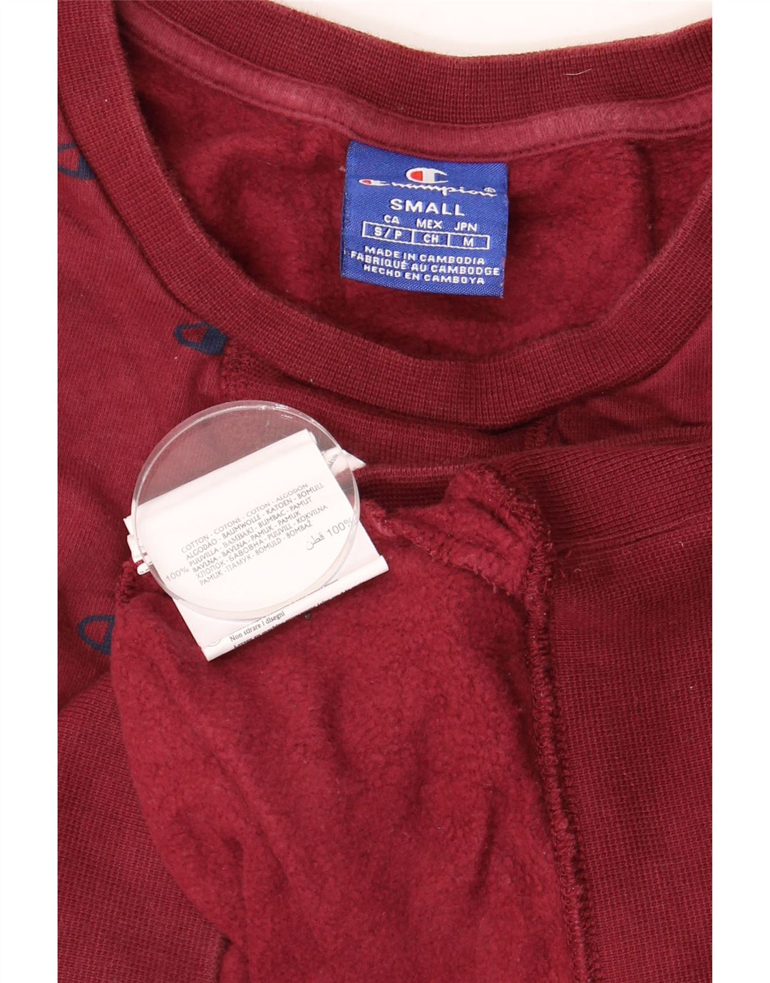 Champion Herren-Sweatshirt mit Grafik, Größe S, Burgunderrot, Baumwolle