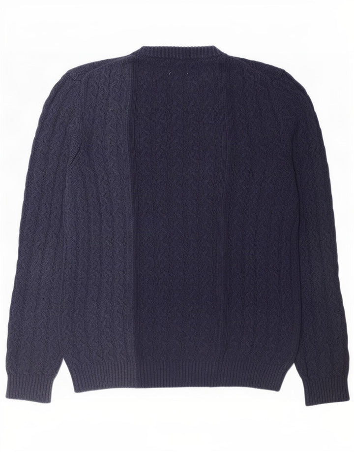 Zara Herren-Pullover mit Rundhalsausschnitt, mittelgroß, Marineblau