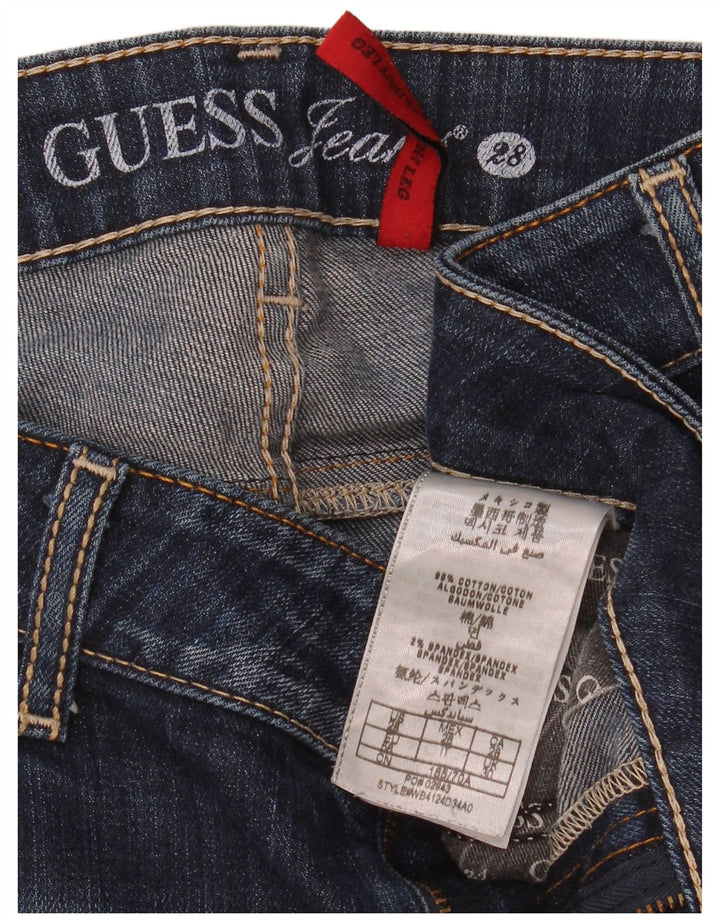 Guess Damen Slim Jeans W28 L28 Marineblaue Baumwolle