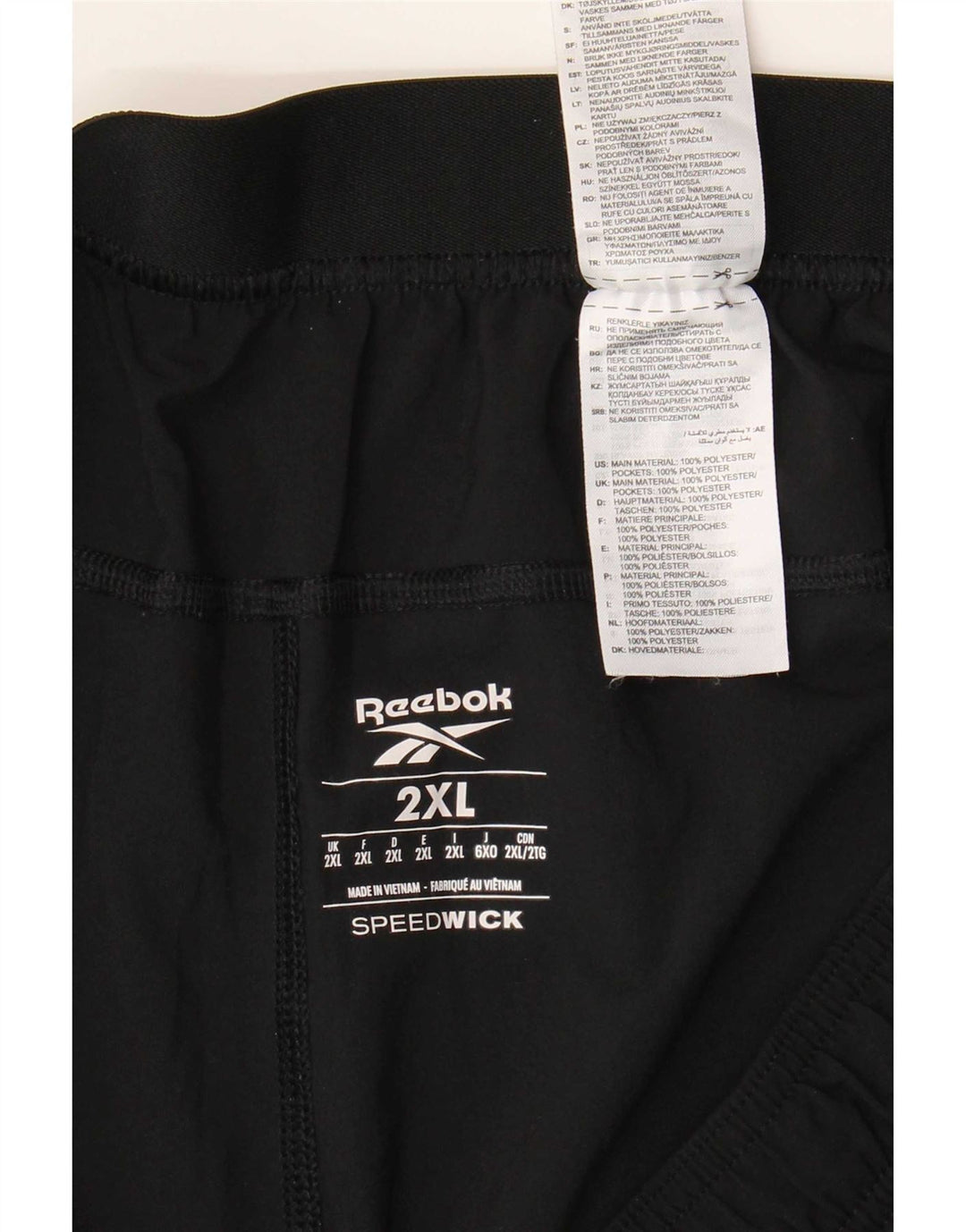 Reebok Herren Speedwick Sport Shorts 2XL Schwarz Polyester