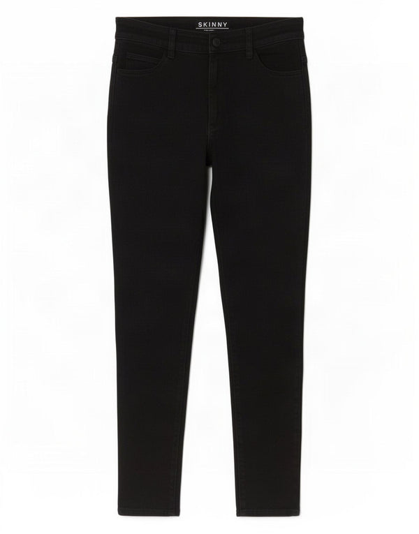 Marks & Spencer Damen Skinny Jeans UK 10 Small W28 L27 Schwarze Baumwolle